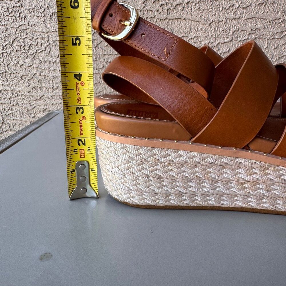 FitFlop Eloise Wedge Sandals Womens Size 8 Tan Platform Espadrille Strappy Shoes - Picture 16 of 16